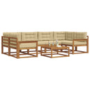Udendørs sofagruppe 7 pcs Naturlig og Beige