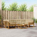 Udendørs sofagruppe med pude 7 pcs Naturlig og Beige