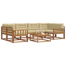 Udendørs sofagruppe med pude 7 pcs Naturlig og Beige