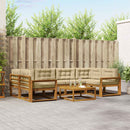 Udendørs sofagruppe med pude 7 pcs Naturlig og Beige