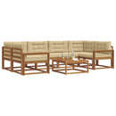 Udendørs sofagruppe med pude 7 pcs Naturlig og Beige