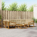 Udendørs sofagruppe med pude 7 pcs Naturlig og Beige