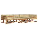 Udendørs sofagruppe med pude 8 pcs Naturlig og Beige