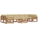 Udendørs sofagruppe med pude 8 pcs Naturlig og Beige