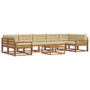Udendørs sofagruppe med pude 8 pcs Naturlig og Beige