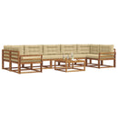Udendørs sofagruppe med pude 8 pcs Naturlig og Beige