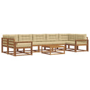 Udendørs sofagruppe med pude 8 pcs Naturlig og Beige