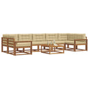 Udendørs sofagruppe med pude 8 pcs Naturlig og Beige
