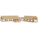 Udendørs sofagruppe med pude 9 pcs Naturlig og Beige