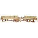 Udendørs sofagruppe med pude 9 pcs Naturlig og Beige