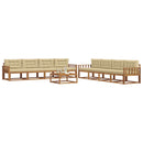 Udendørs sofagruppe med pude 9 pcs Naturlig og Beige