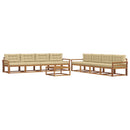 Udendørs sofagruppe med pude 9 pcs Naturlig og Beige