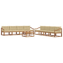Udendørs sofagruppe med pude 9 pcs Naturlig og Beige