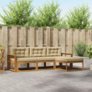 Udendørs sofagruppe med pude 4 pcs Naturlig og Beige