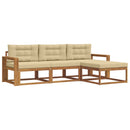 Udendørs sofagruppe med pude 4 pcs Naturlig og Beige