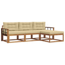 Udendørs sofagruppe med pude 4 pcs Naturlig og Beige