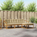 Udendørs sofagruppe med pude 4 pcs Naturlig og Beige