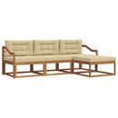 Udendørs sofagruppe med pude 4 pcs Naturlig og Beige