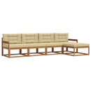 Udendørs sofagruppe med pude 5 pcs Naturlig og Beige