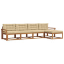 Udendørs sofagruppe med pude 5 pcs Naturlig og Beige