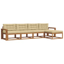 Udendørs sofagruppe med pude 5 pcs Naturlig og Beige
