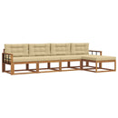 Udendørs sofagruppe med pude 5 pcs Naturlig og Beige
