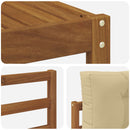 Udendørs sofagruppe med pude 6 pcs Naturlig og Beige