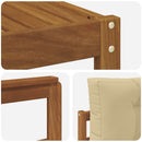 Udendørs sofagruppe med pude 6 pcs Naturlig og Beige