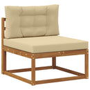 Udendørs sofagruppe med pude 6 pcs Naturlig og Beige