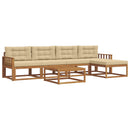 Udendørs sofagruppe med pude 6 pcs Naturlig og Beige