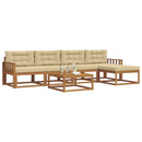 Udendørs sofagruppe med pude 6 pcs Naturlig og Beige