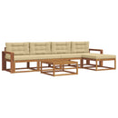 Udendørs sofagruppe med pude 6 pcs Naturlig og Beige