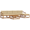 Udendørs sofagruppe med pude 6 pcs Naturlig og Beige