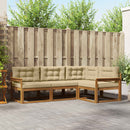 Udendørs sofagruppe med pude 4 pcs Naturlig og Beige