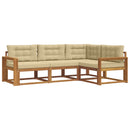 Udendørs sofagruppe med pude 4 pcs Naturlig og Beige