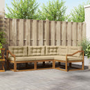 Udendørs sofagruppe med pude 4 pcs Naturlig og Beige