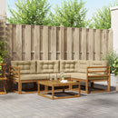 Udendørs sofagruppe med pude 5 pcs Naturlig og Beige