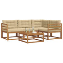 Udendørs sofagruppe med pude 5 pcs Naturlig og Beige