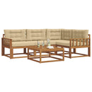 Udendørs sofagruppe med pude 5 pcs Naturlig og Beige