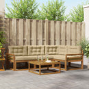 Udendørs sofagruppe med pude 5 pcs Naturlig og Beige