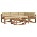 Udendørs sofagruppe med pude 5 pcs Naturlig og Beige