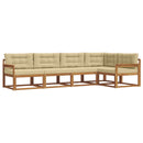 Udendørs sofagruppe med pude 5 pcs Naturlig og Beige