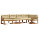 Udendørs sofagruppe med pude 5 pcs Naturlig og Beige