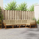 Udendørs sofagruppe med pude 5 pcs Naturlig og Beige