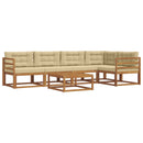 Udendørs sofagruppe med pude 6 pcs Naturlig og Beige