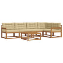 Udendørs sofagruppe med pude 6 pcs Naturlig og Beige