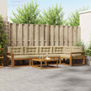 Udendørs sofagruppe med pude 6 pcs Naturlig og Beige