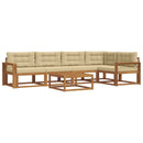 Udendørs sofagruppe med pude 6 pcs Naturlig og Beige