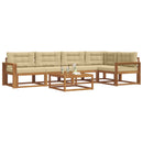 Udendørs sofagruppe med pude 6 pcs Naturlig og Beige