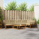 Udendørs sofagruppe med pude 6 pcs Naturlig og Beige
